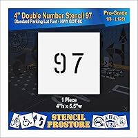 Vista 105 de Plantillas para pavimento, bordillo y WheelStop, plantilla de doble número de 4 pulgadas, (18), 4 x 4 x 1/16 pulgadas, livianas