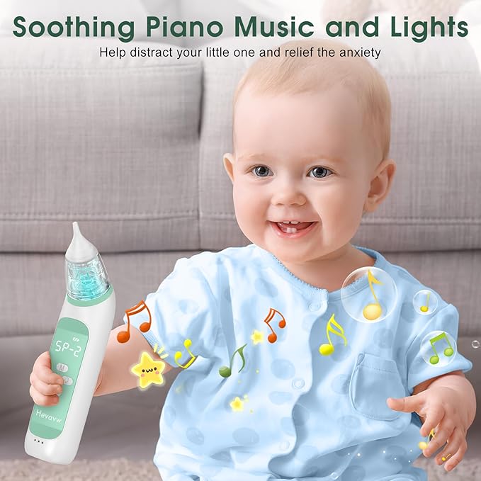 Aspirador Nasal Eléctrico para Bebé, 3 Niveles, 3 Puntas, 0-24 Meses, Verde miniatura 4