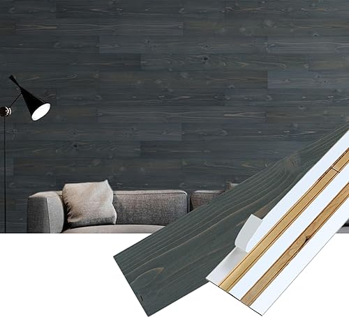 WoodyWalls - Tablones de madera para despegar y pegar, paneles de pared de madera real, juego de 12 tablones de madera prémium para paredes, paneles