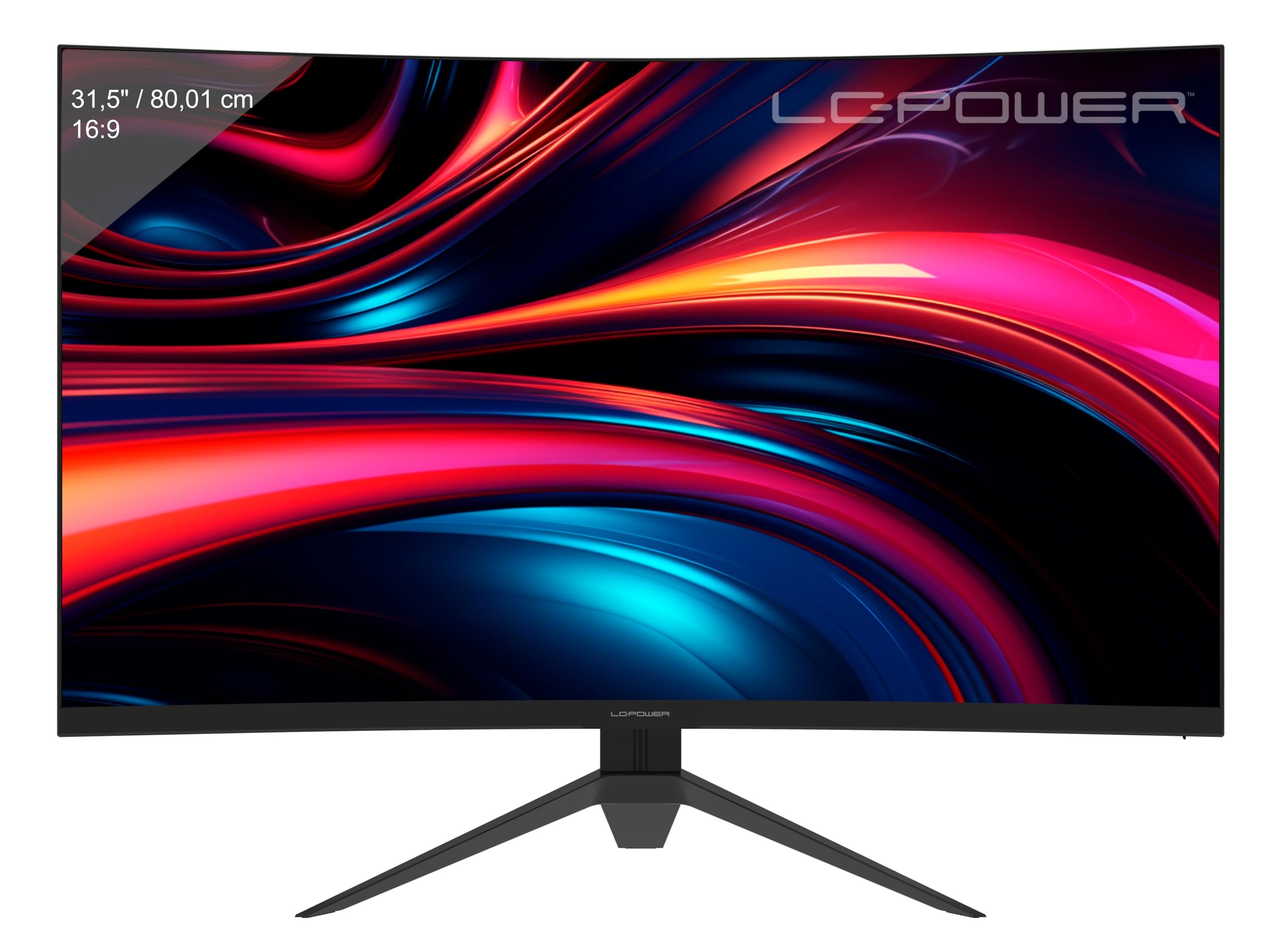 LC-Power Monitor curvo QHD da 32 pollici, 2560 x 1440, 180 Hz, 1 ms MPRT, AMD FreeSync, 3500:1, 1500R, 16:9, pannello VA, 122,1% sRGB, 93,6% DCI-P3, nero
