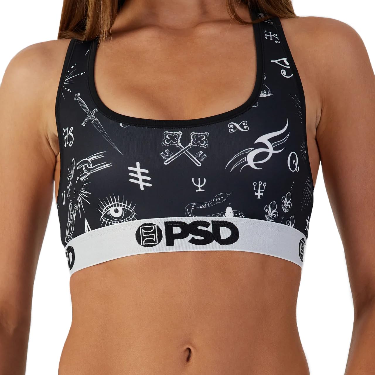 PSD Women's The Occult Racerback Sports Bra for Women, Comfortable Exercise Bras for Women, Ideal for Yoga and Gym Workouts