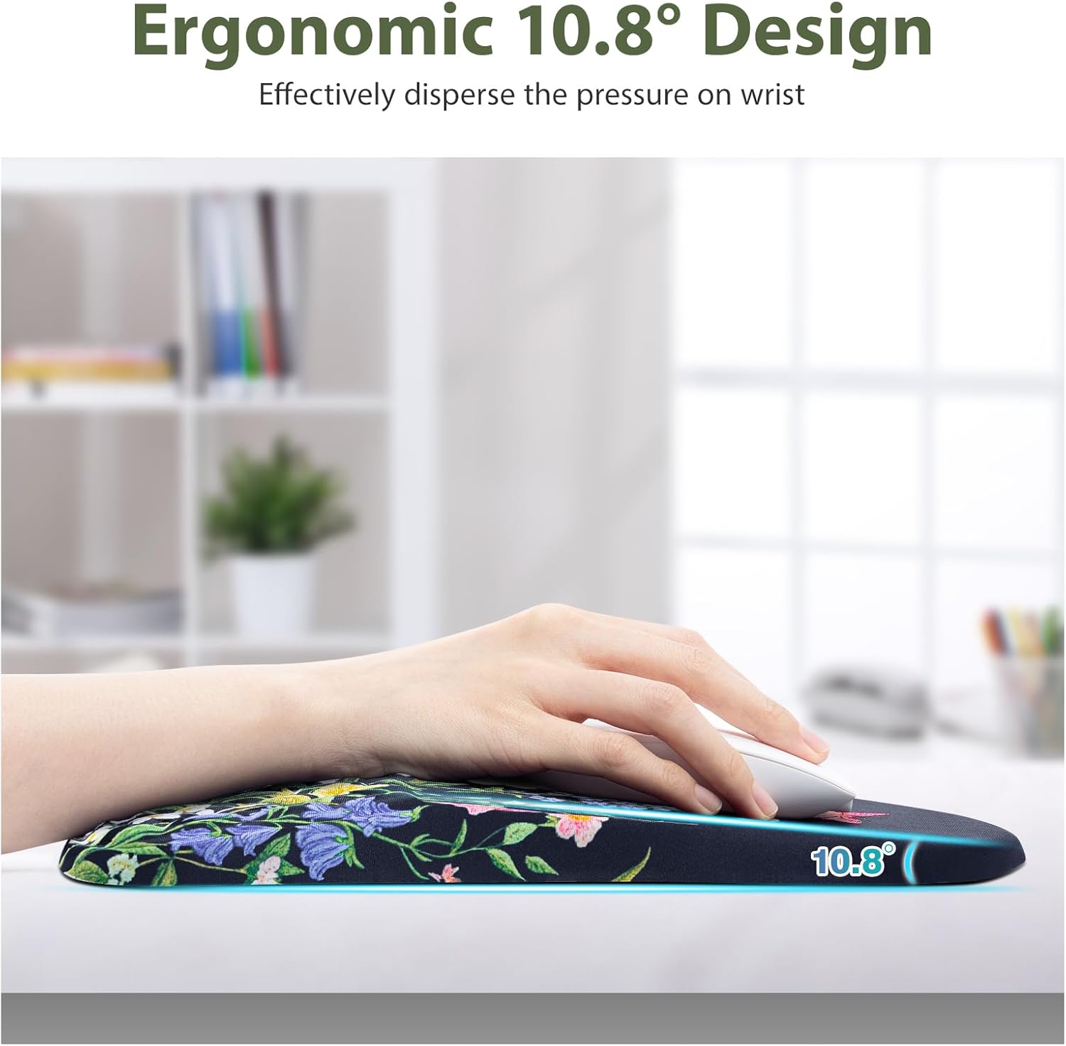 EYROZILL 3 in 1 Ergonomic Mousepad with Wrist Rest, Gaming Keyboard Mouse Pad with Wrist Support Non-Slip Base Massage Design, Pain Relief (Butterfly) - Image 3