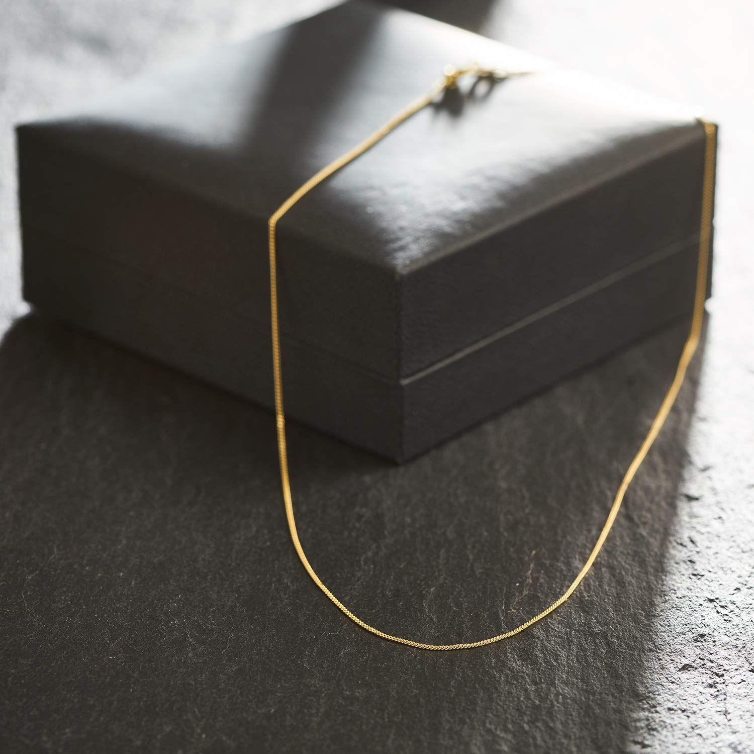 EDELIND Kette Gold Damen 333 585 Echtgold - feine Panzerkette 0,8 mm auch 375 750 - mit stilvoller Geschenkbox