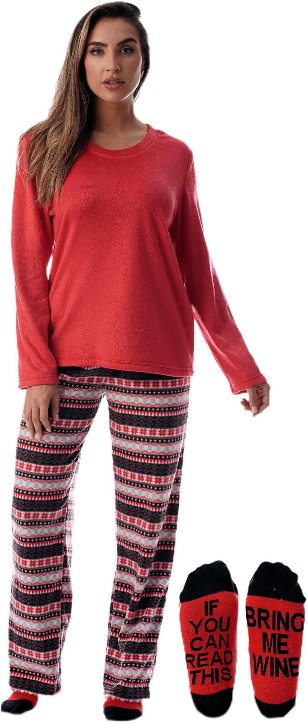 Ultra-Soft Women’s Pajama Pant Set - Nightgown with Matching Socks