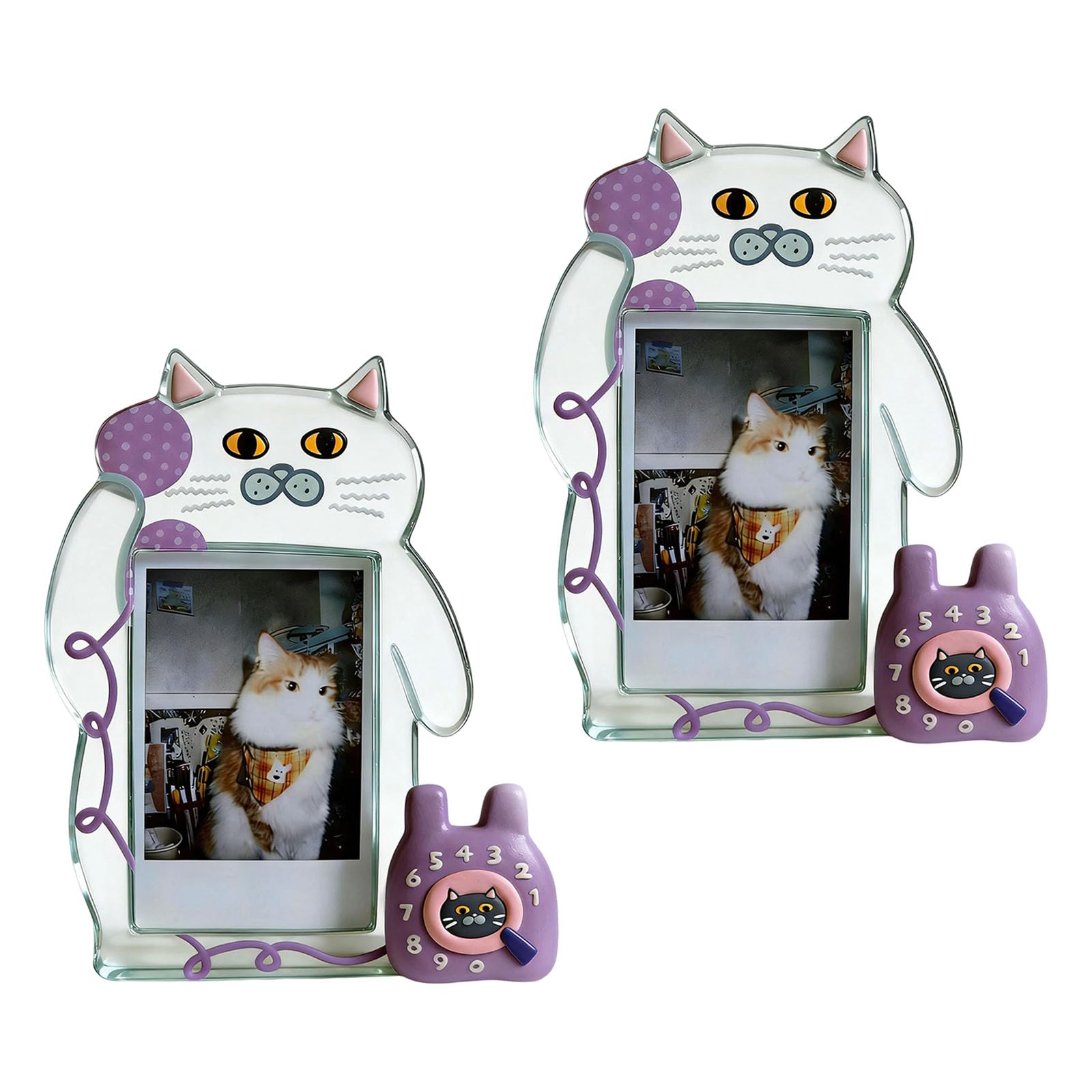 JAMIEKA Pet Photo Frame Kitten Acrylic Photo Frame Photo Display Frame Collection Desktop Decoration Ornament Home Office Decors