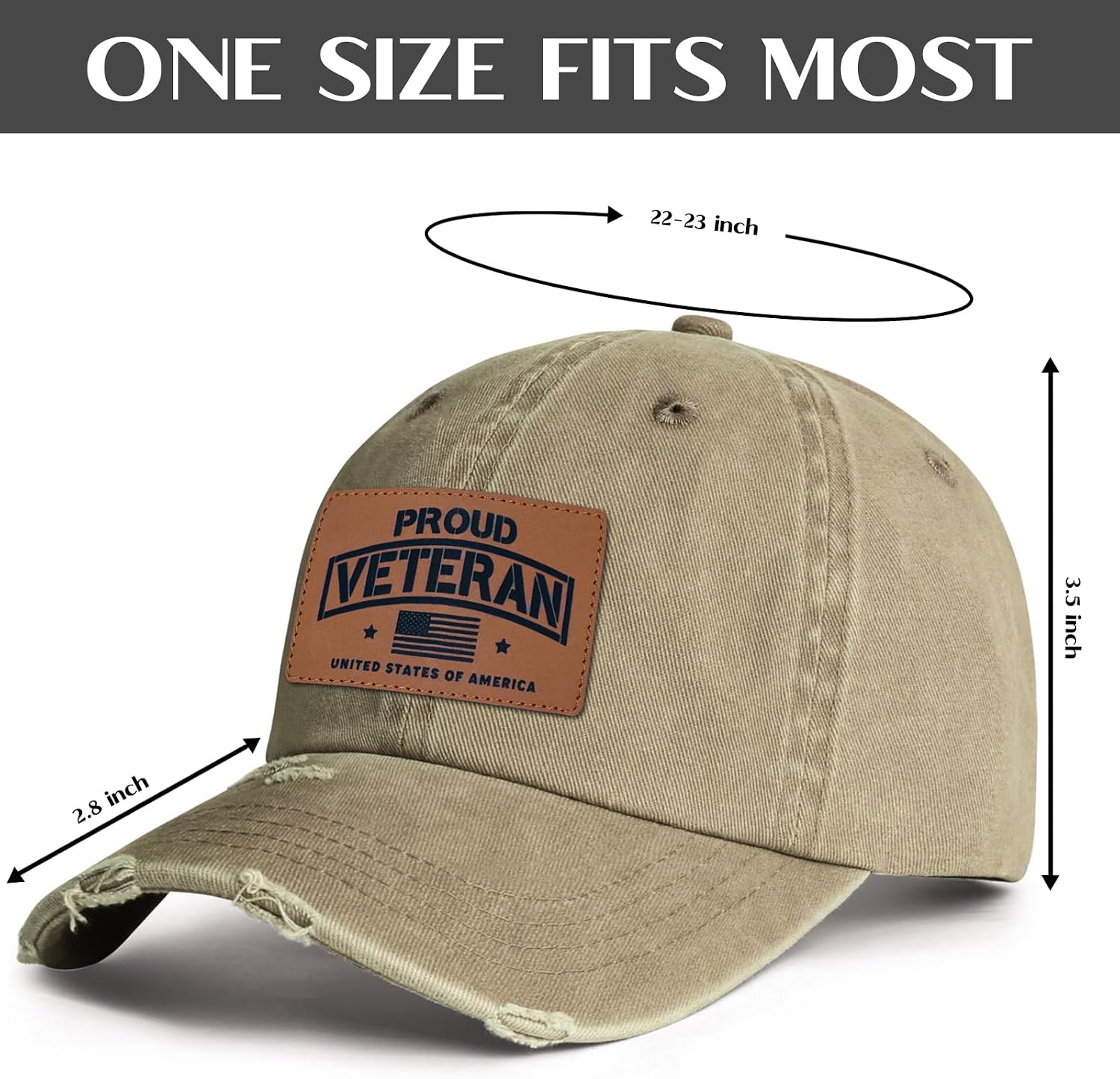 Unisex Adjustable Patriotic Veterans Baseball Cap Veteran Hats, Birthday, Father's Day and Veterans Day Gift for Men image 4