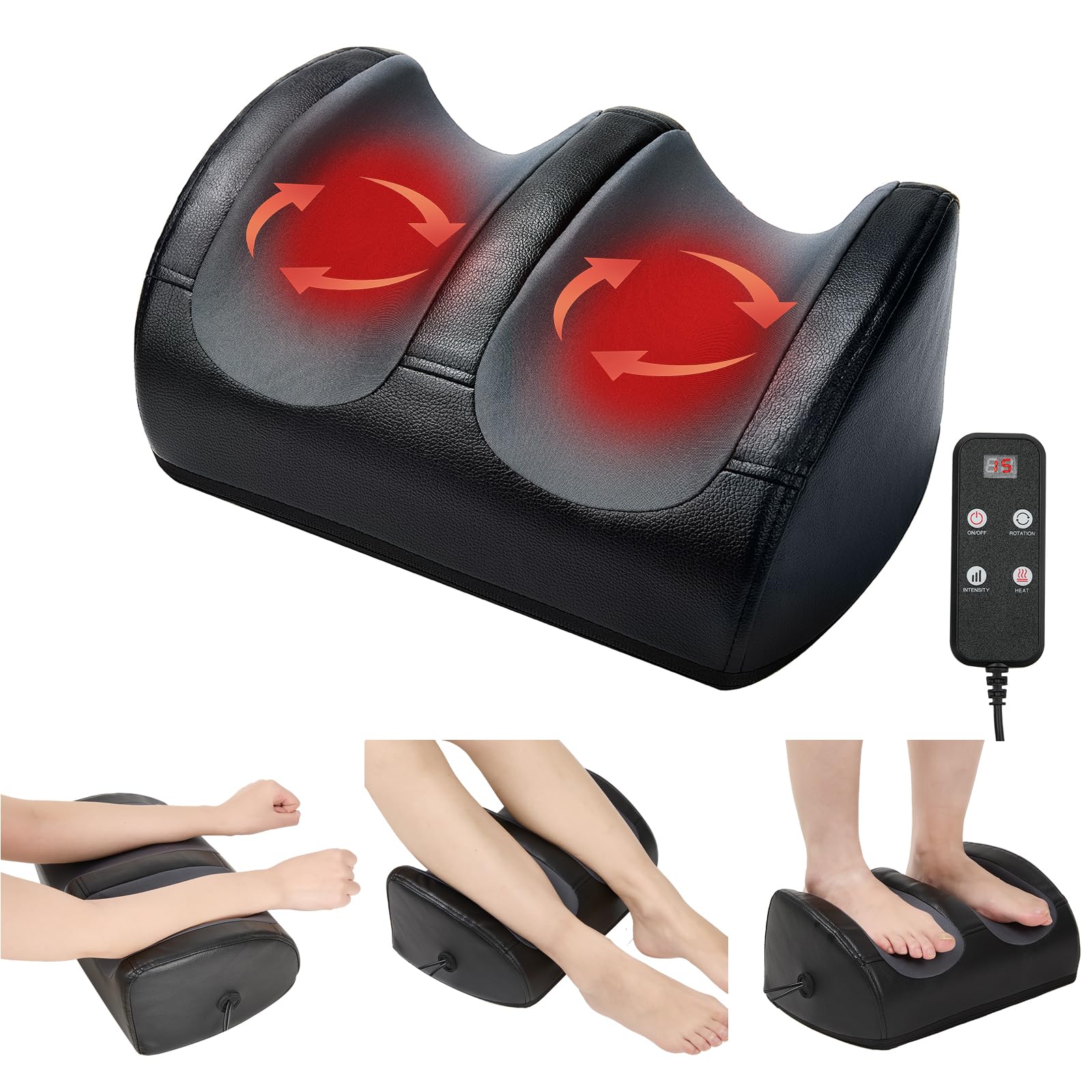 LAOBEN Masajeador De Pies Shiatsu Con CalefaccióN, Masaje De Tejido Profundo, Masajea Los MúSculos De Piernas Y Pies, Masajeador De Pies Con Rodillos De Masaje, Regalo Para Mamá, Papá Y Amigos