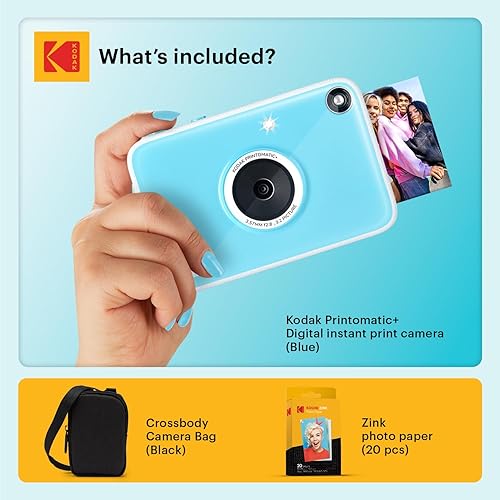 Miniatura 2 de Kodak Printomatic+ Paquete de inicio de cámara digital de impresión instantánea + funda de transporte + papel fotográfico Zink con parte trasera