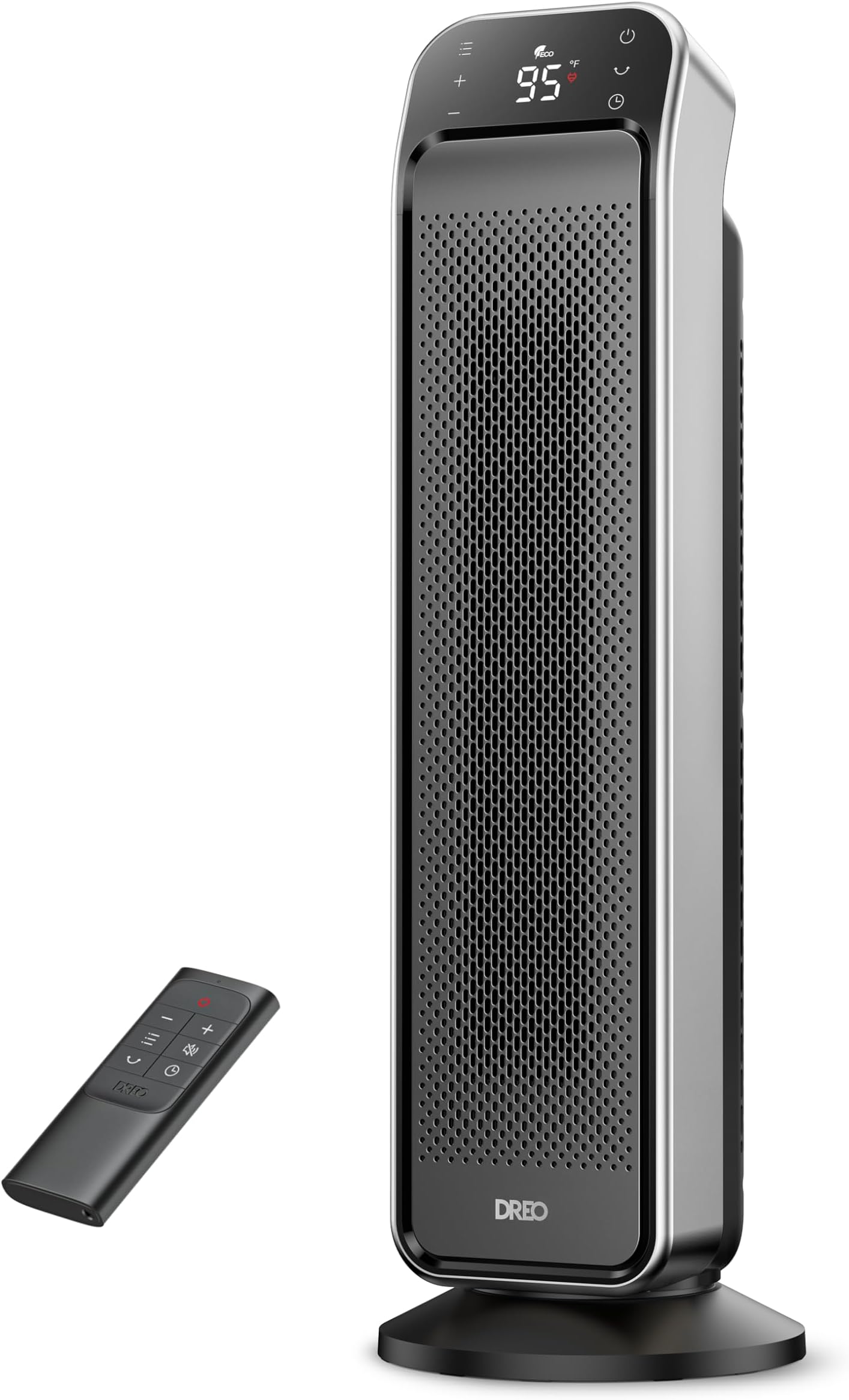 - Space Heater Indoor, 25" 11.5ft/s Fast Portable Room Heater with Remote and Thermostat, 3 Modes, Overheating & Tip-Over Protection, Electric Heaters for Indoor Use Large Room, Bedroom, Silver