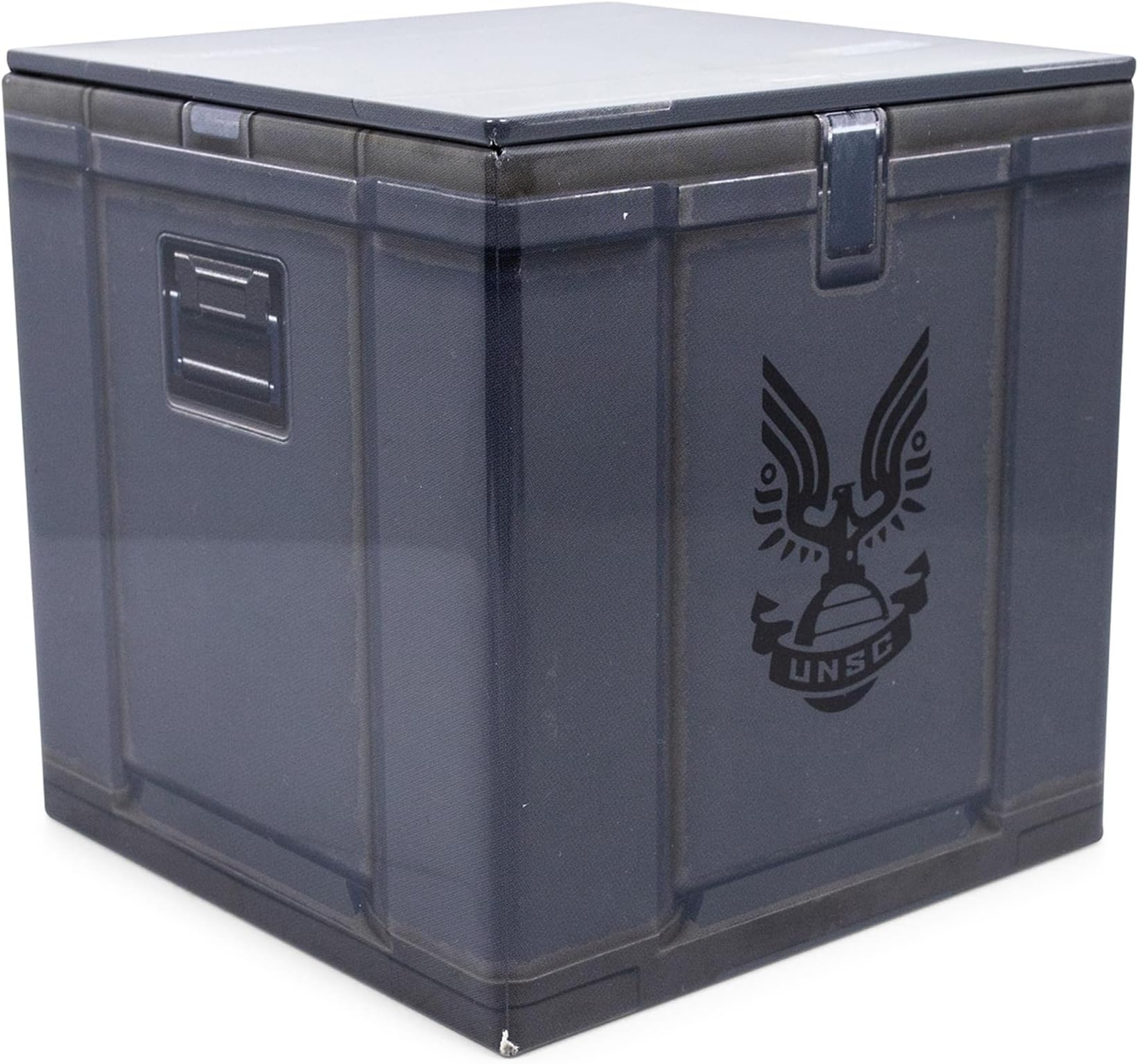 Ukonic Halo UNSC Ammo Crate 4-Inch Tin Storage Box Cube Organizer with Lid | Basket Container, Cubby Cube Closet Organizer, Home Decor Playroom Accessories | Video Game Toys, Gifts And Collectibles