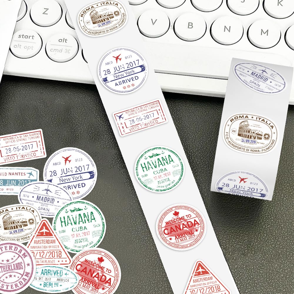 Amazon.co.jp: 出入国 スタンプ シール デコレーション 10種類 500枚