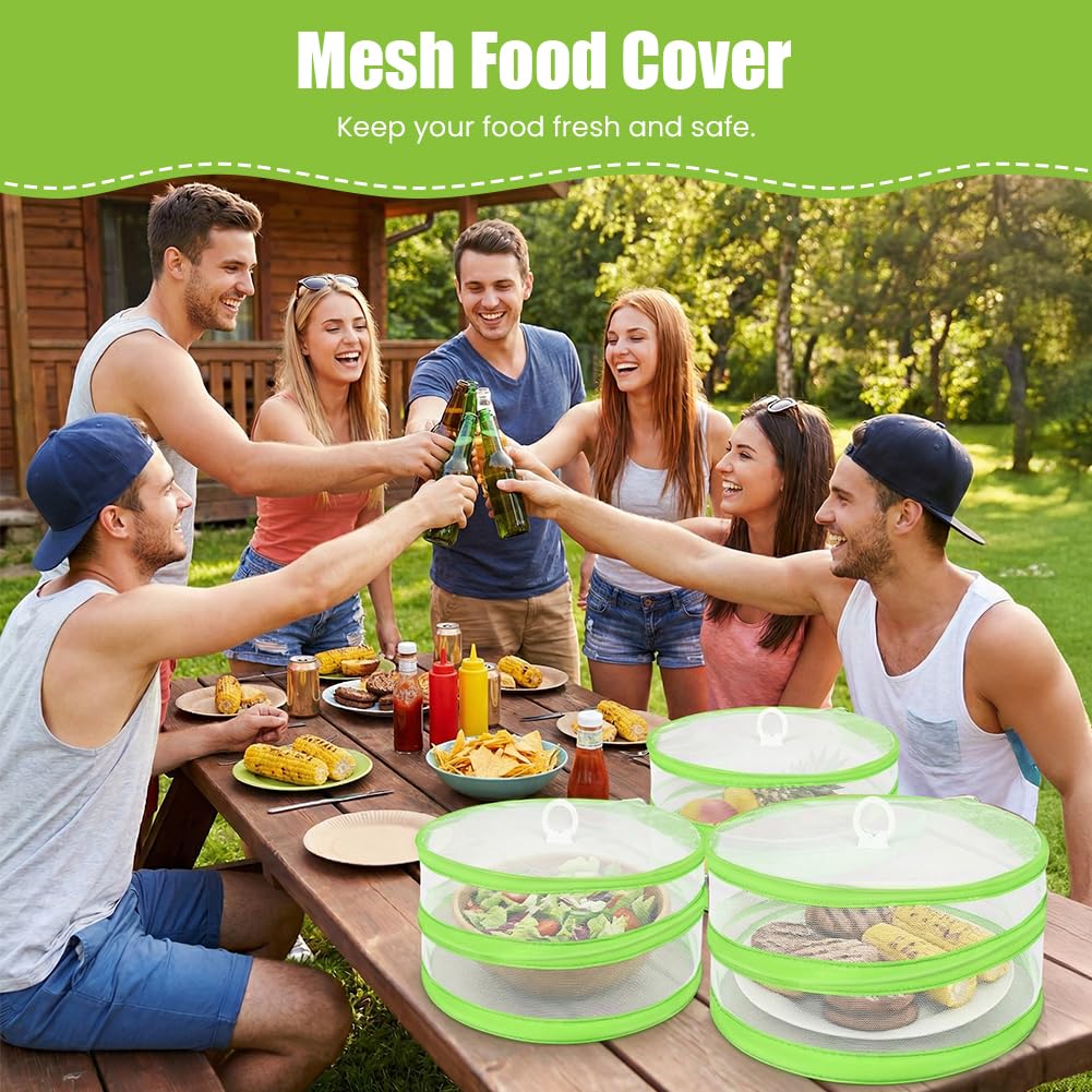 AOOWU 5 Pack Mesh Food Cover Tent Pop Up, Mesh Pop-Up Food Covers, Reusable & Collapsible Protectors Domes Food Nets - Image 6