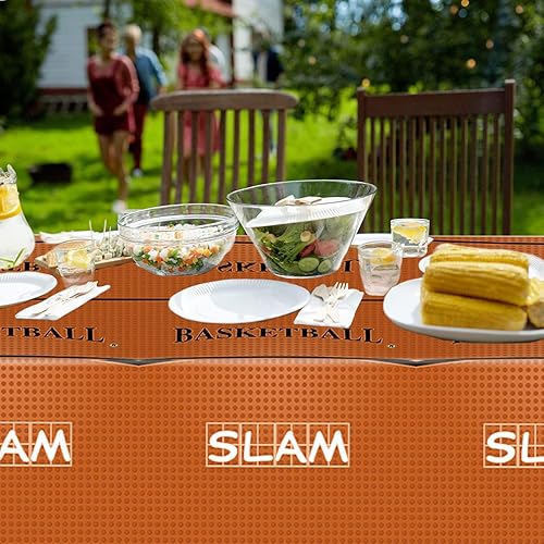 Miniatura 7 de 3 manteles de baloncesto para fiestas, suministros de baloncesto, manteles rectangulares de plástico, decoraciones de fiesta temática de baloncesto,