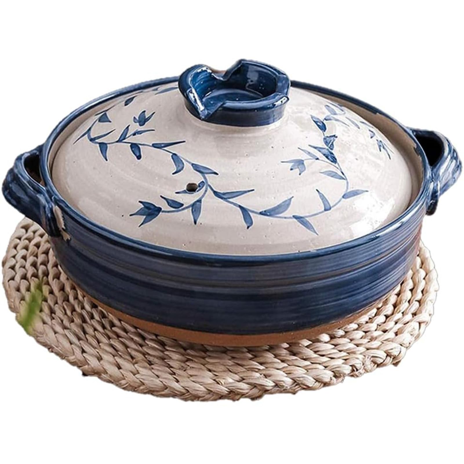 VHJdtE Ceramic stew pots, Small Copper Saucepans Large Casserole Clay, Dish Earthen with Lid for(0.8L)