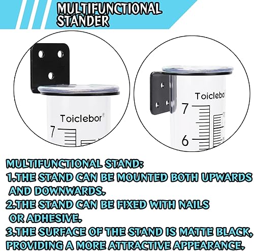 Miniatura 2 de Toiclebor Medidor de lluvia con soporte para colgar, tubo de plástico transparente con escala de fácil lectura, resistente a la intemperie, medidor