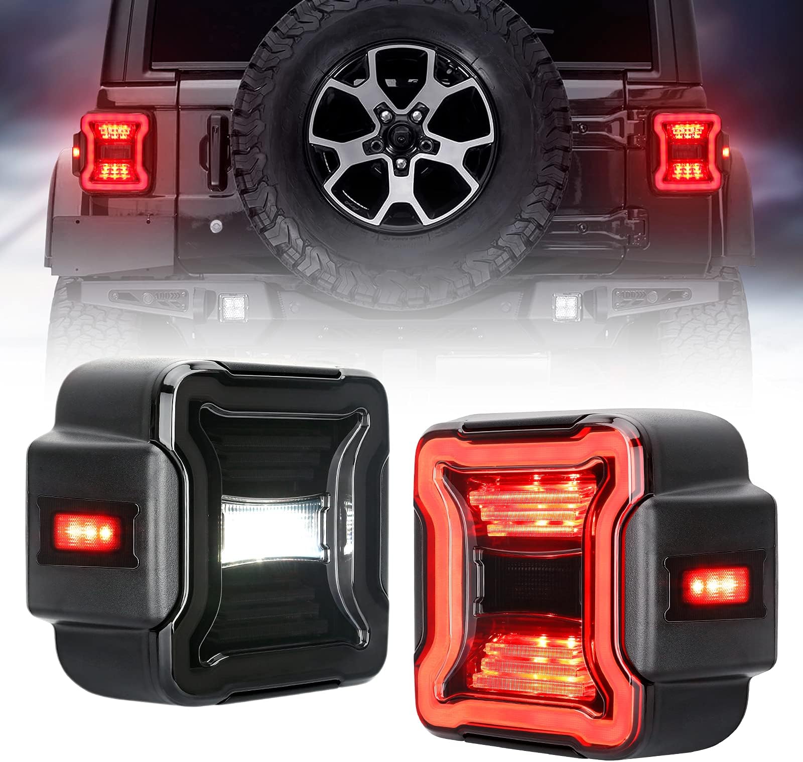 SUPAREE LED Tail Lights Fits for Wrangler JL 2018-2025 with Reverse Light Turn Signal Lamp Running Lights Side Marker Light