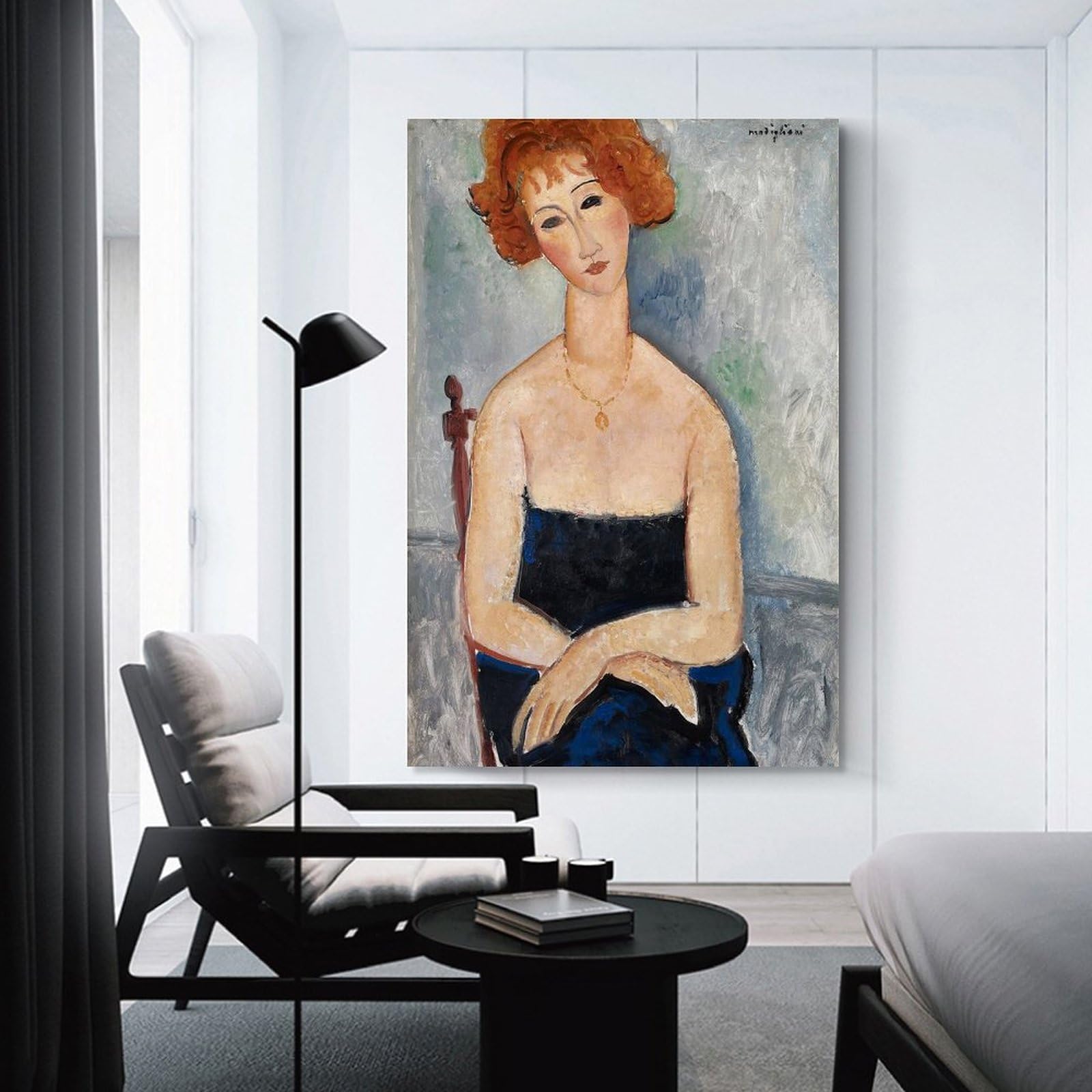 Amazon｜「ペンダントをつけた赤毛の女 1918」Amedeo Modigliani
