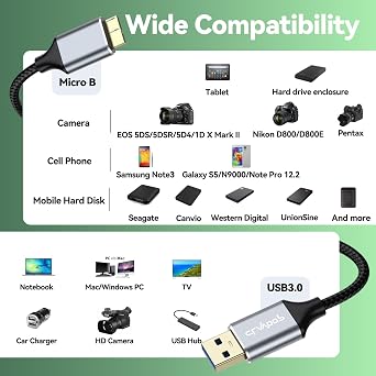 External Hard Drive Cable 3ft Bundle USB C External Hard Drive Cable 1.5ft