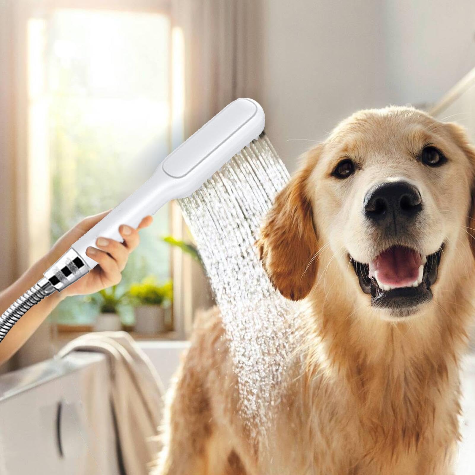 Accesorio de ducha para perros, rociador de baño para perros,Cabezal de ducha de masaje con pulverizador de baño para perros | Cabezal de ducha de limpieza para mascotas para interiores y