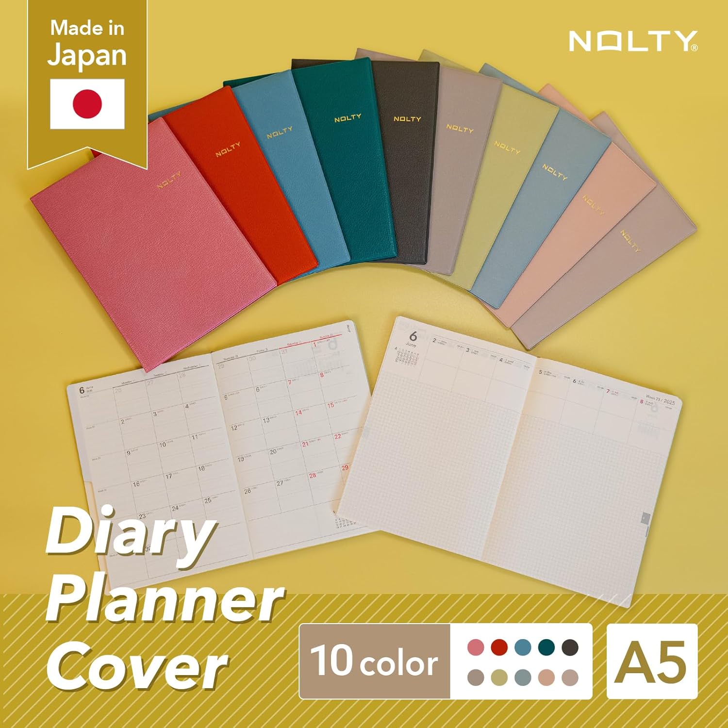 NOLTY Diary Planner Cover A5 Sepia Blue, 5053