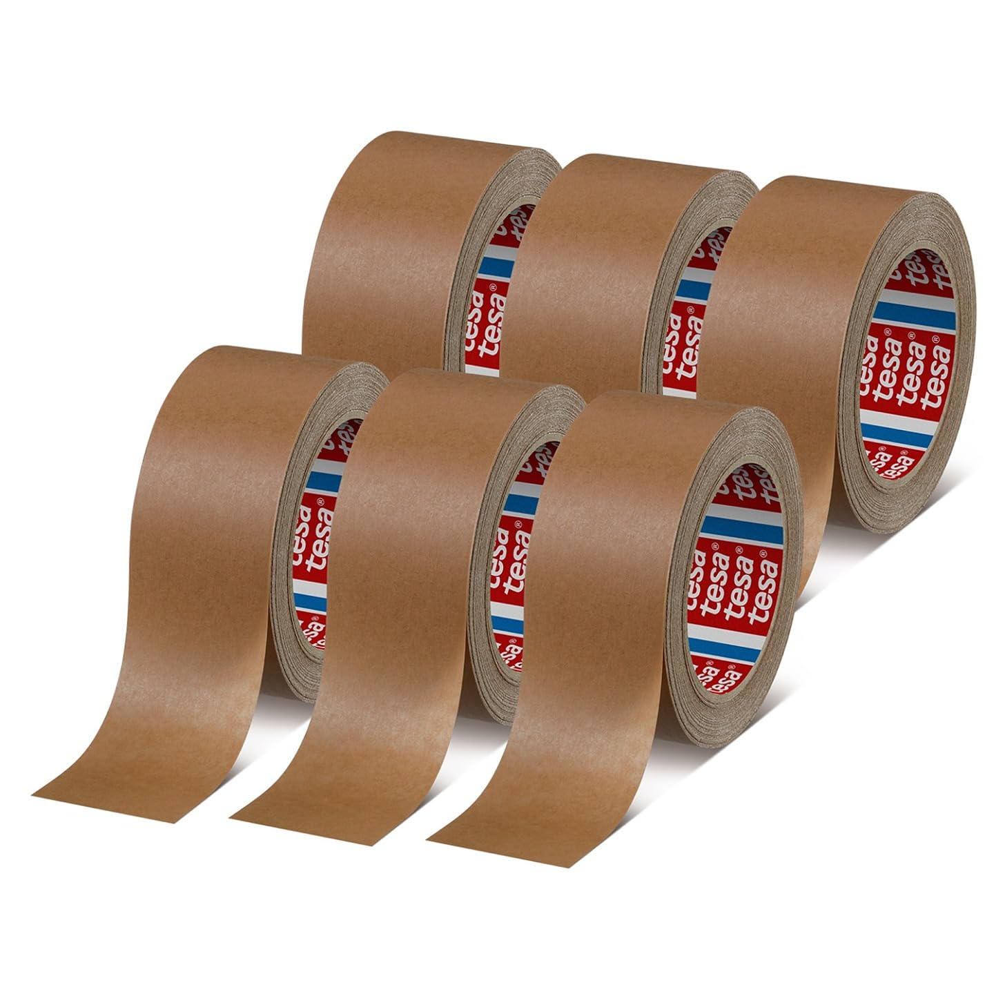 tesapack 4313 Ruban adhésif papier - 50 m x 50 mm - marron - 6 rouleaux