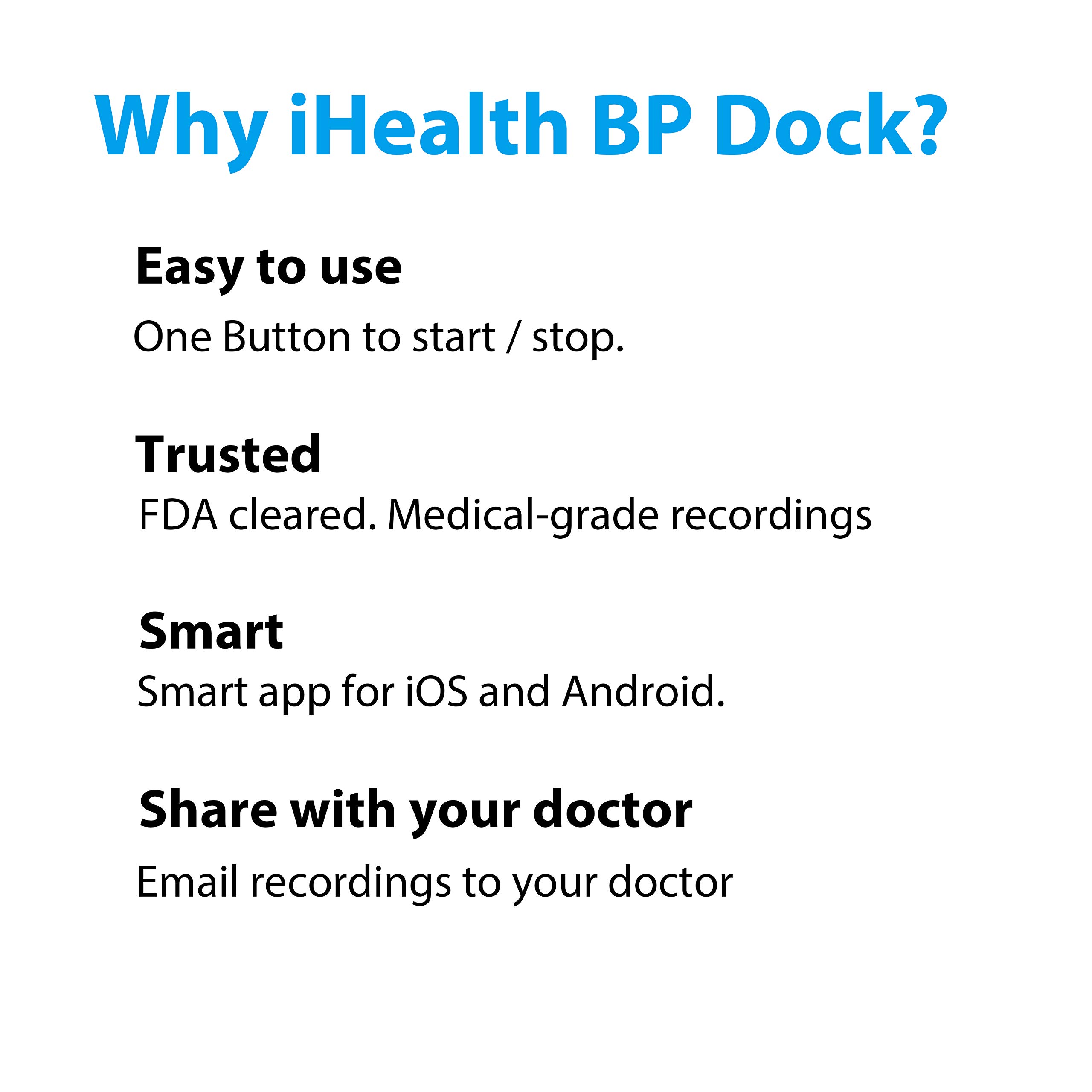 iHealth Ease Wireless Bluetooth Blood Pressure Monitor, Digital Upper