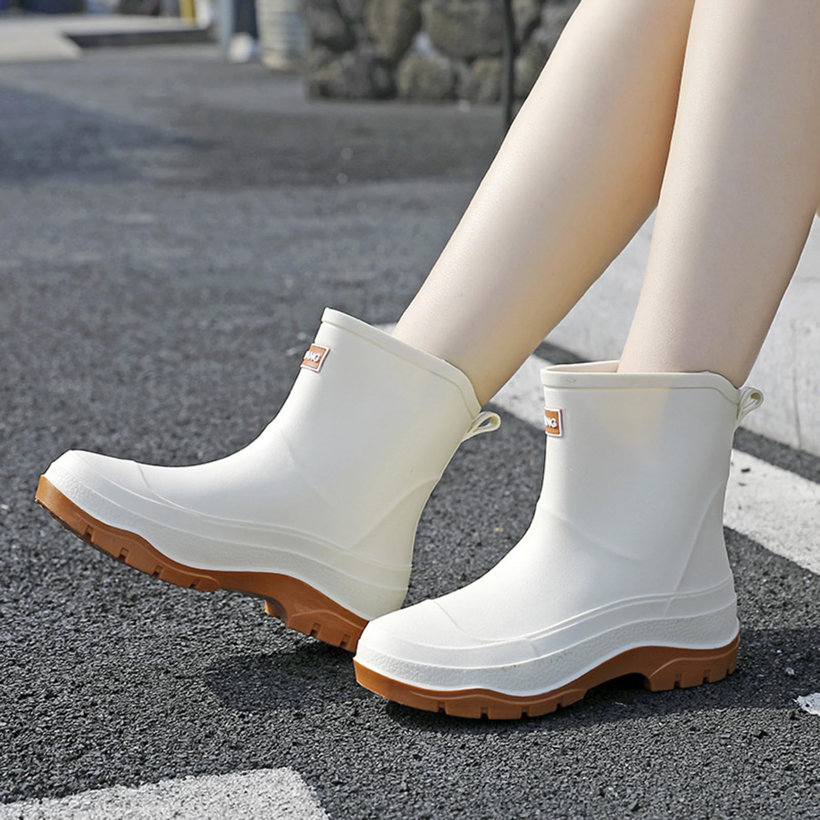 Stivali da Pioggia Donna Impermeabili Stivali Scarpe da Pioggia Scarpe da Giardinaggio Antiscivolo Scarpe