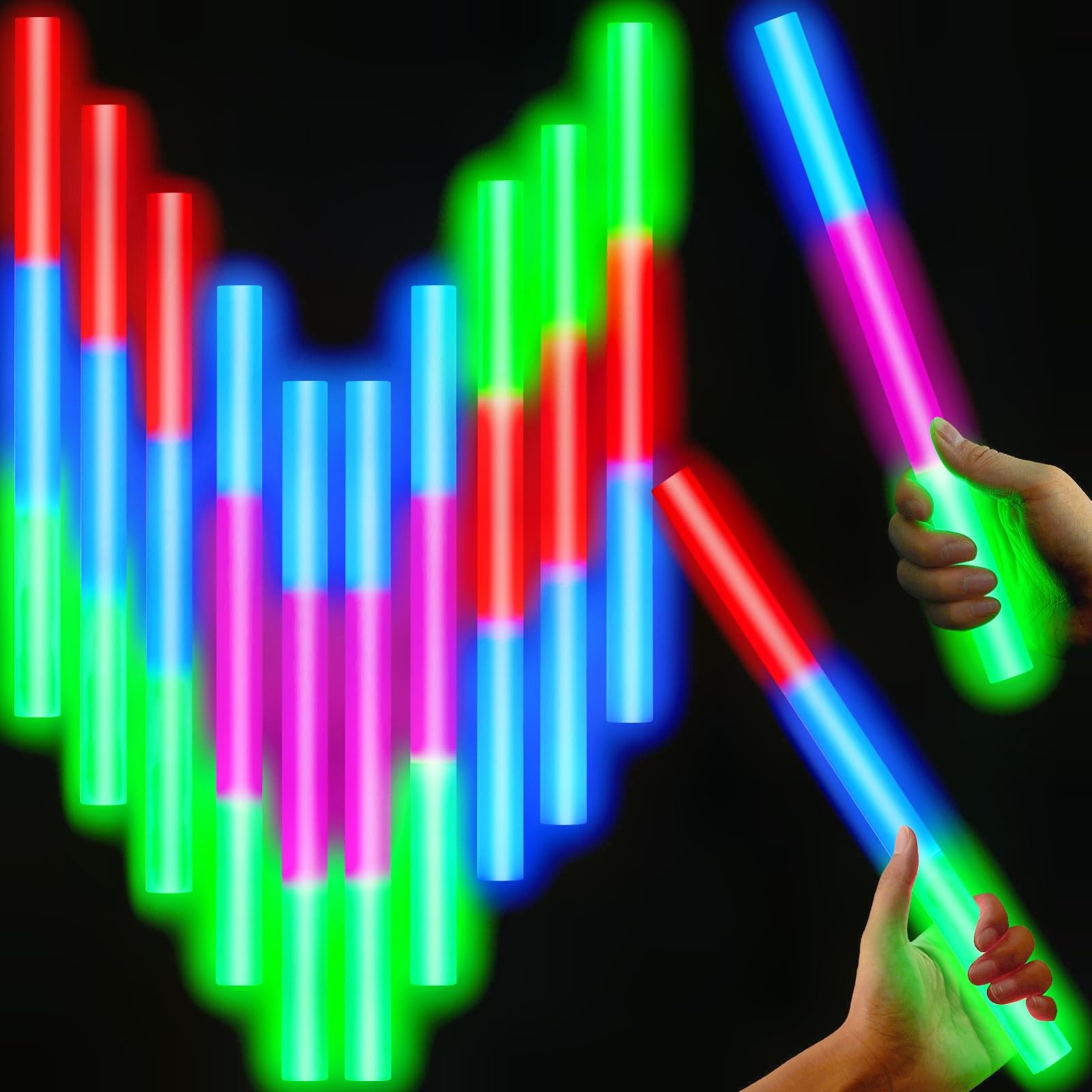 Lewtemi 10 Pcs Large Glow Sticks Jumbo