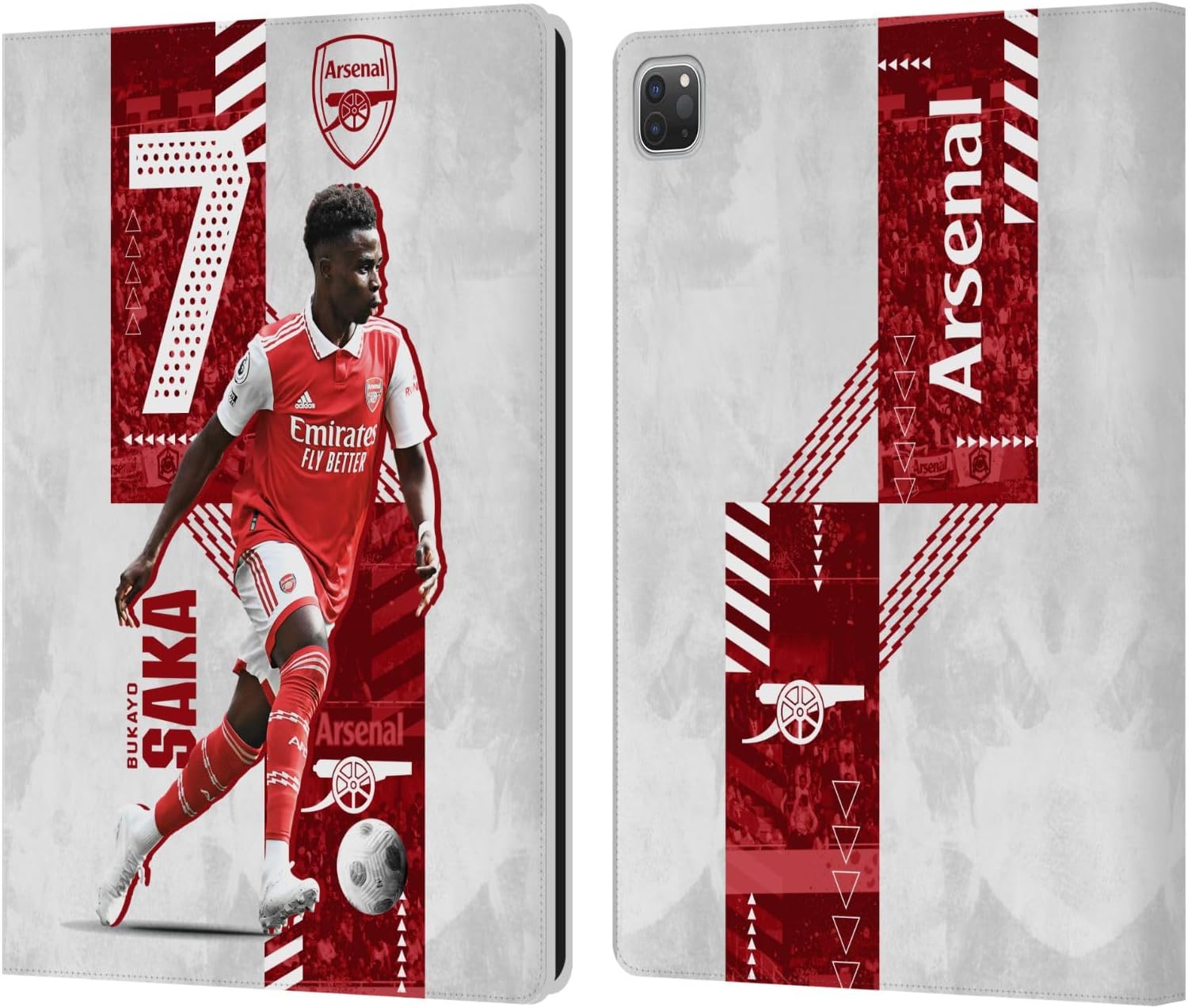 Head Case Designs Officially Licensed Arsenal FC Bukayo Saka 2022/23 First Team Leather Wallet Case Compatible with Apple iPad Pro 13 M4 2024