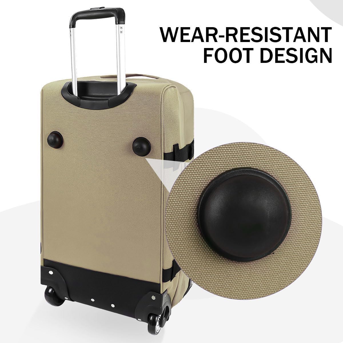 20''26''30'' Rolling Duffle Bag with Wheels w/Handle-3 Piece Luggage Set/Waterproof Travel Duffel Bags-2 Wheeled Duffel Bag-Duffle Bag for Man Women,Beige