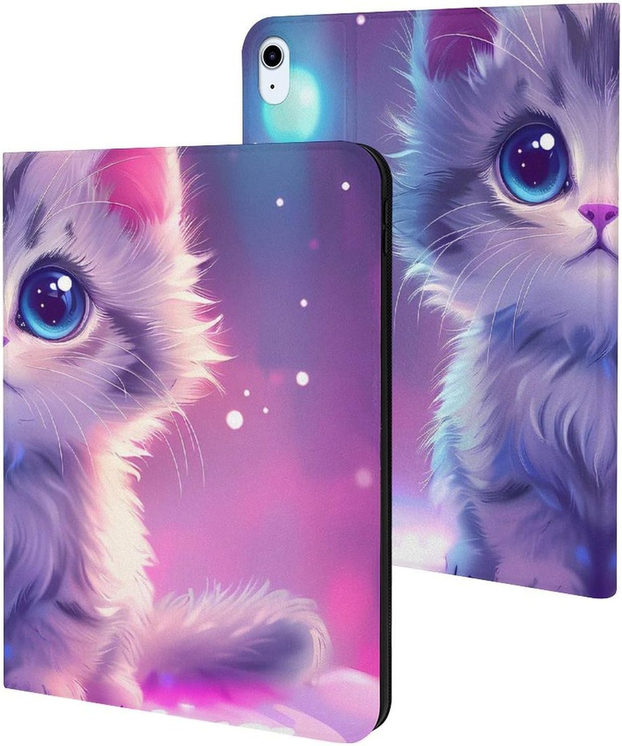 Cute Cat Printed Case Trifold Stand Protective Cover Compatible with ipad Air5/air4 (10.9in) /ipad Pro 2018(11in)