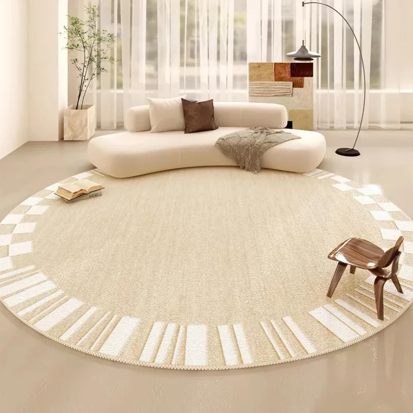 Tapis de salon rond pour protéger le sol sous la table basse