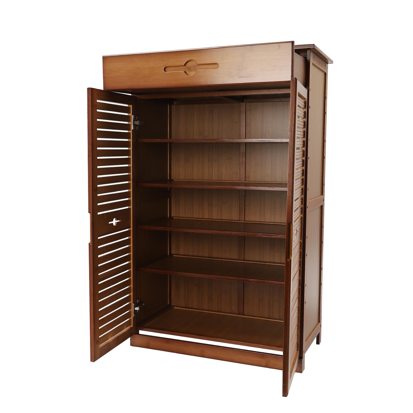 Organizzatore di Letteratura, scarpiera retrò in bambù, scaffale portaoggetti, mobiletto per Ingresso, Organizer per Scarpe, Maniglie incassate, 5 Ripiani per Armadio, Ingresso, ca