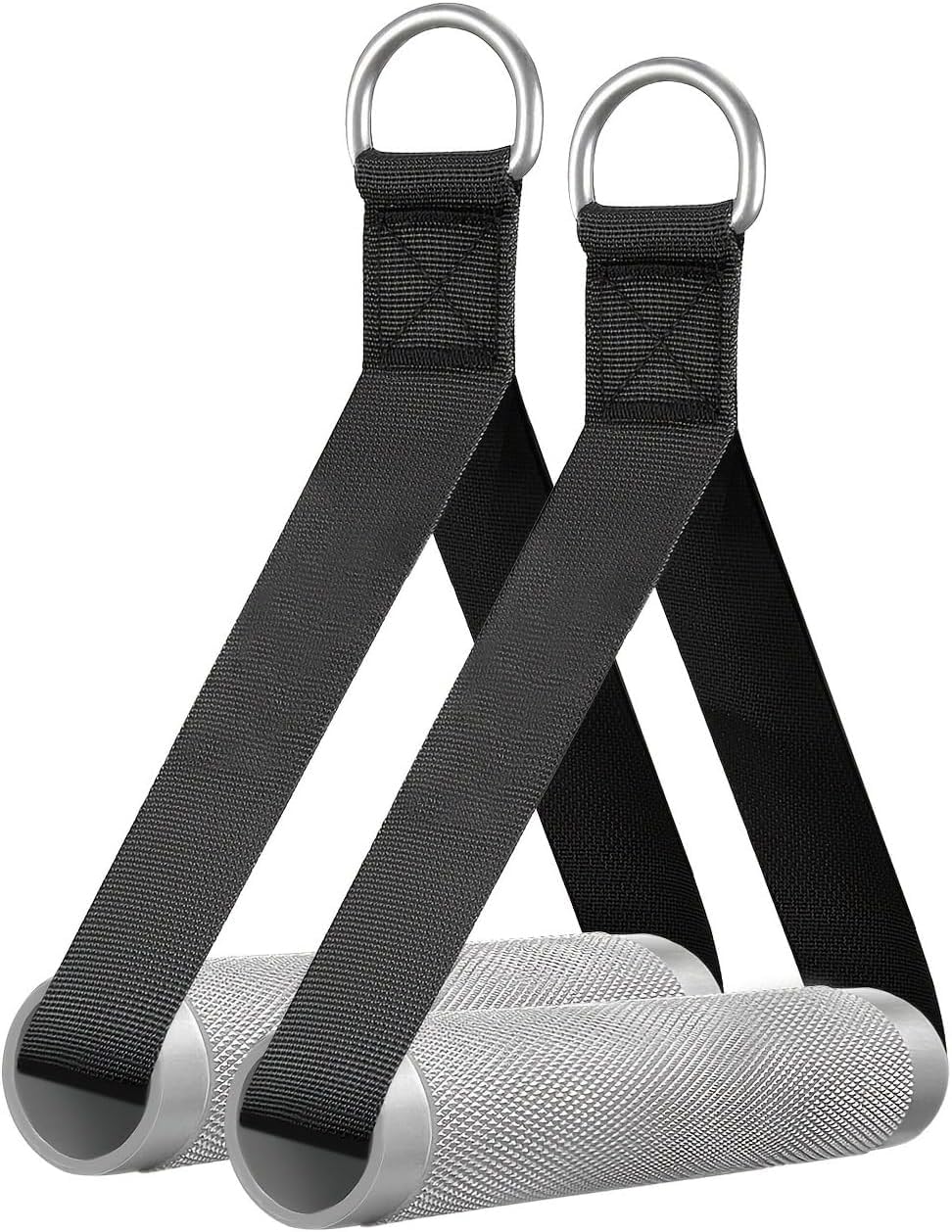 aluminum alloy d handles for cable machines – durable exercise handles for gym workouts, cable attachments for crossover, pulldown & strength training (silver)