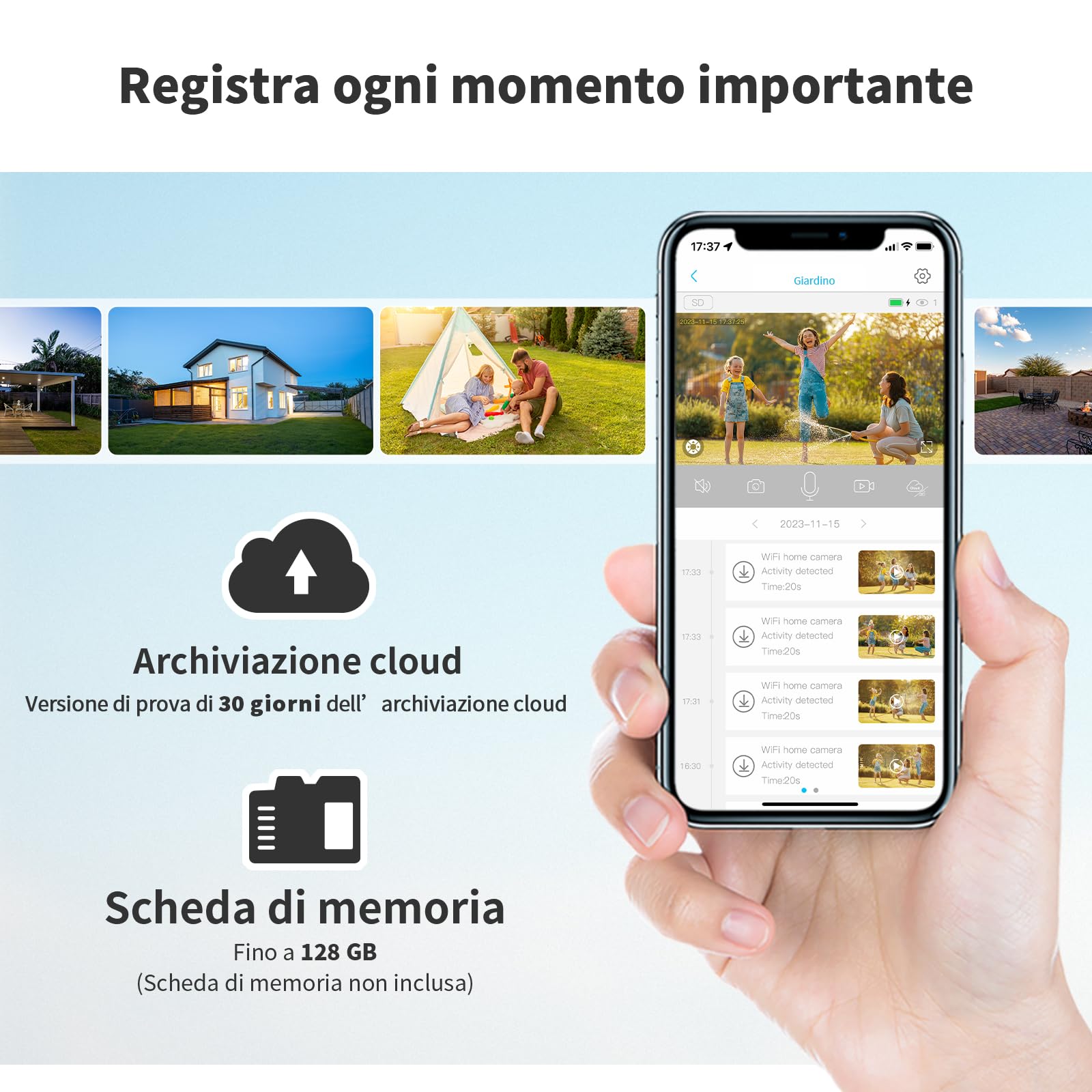 SEHMUA Telecamera Wi-Fi Esterno Batteria Senza Fili | 360° Videocamera Sorveglianza Esterno Solare Videosorveglianza Esterno Visione Notturna a Colori-1Pack