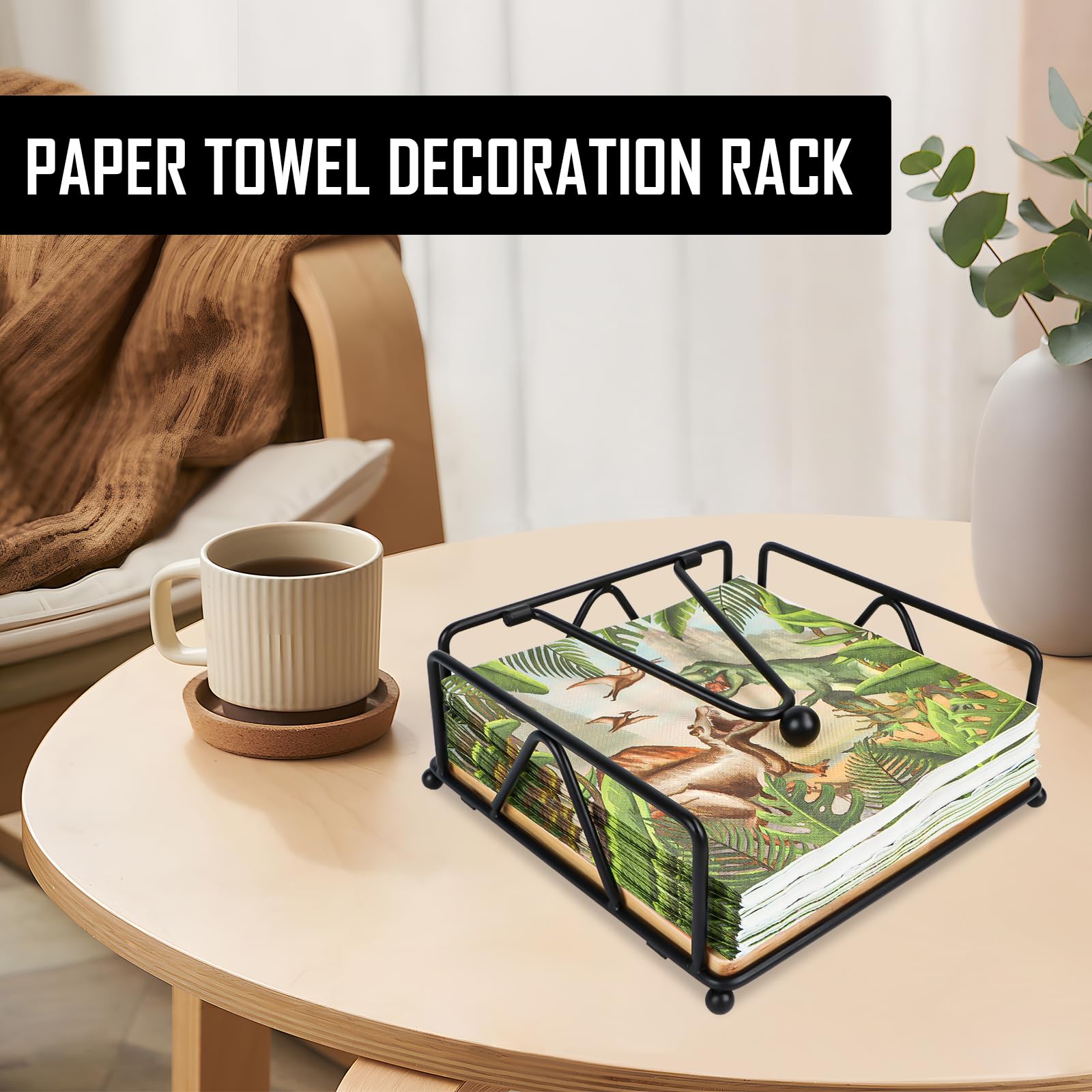 Modern Serviettenhalter Aus Metall & Holz - Elegante Serviettenbox Für Restaurant & Zuhause