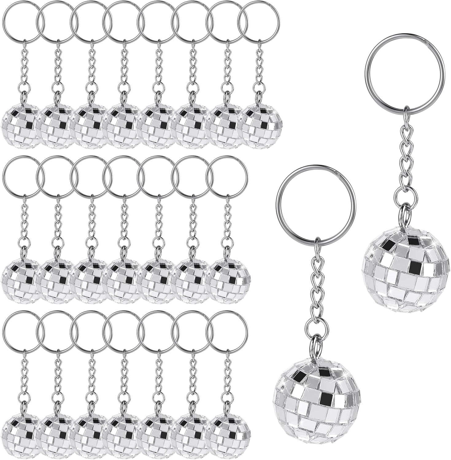 Disco Ball Keychain, 24 Pieces Disco Ball Party Favors