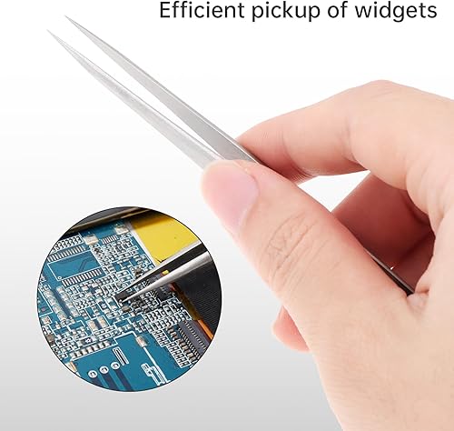 Miniatura 3 de OriGlam Pinzas de acero inoxidable de precisión de 6 pulgadas, pinzas multiusos profesionales