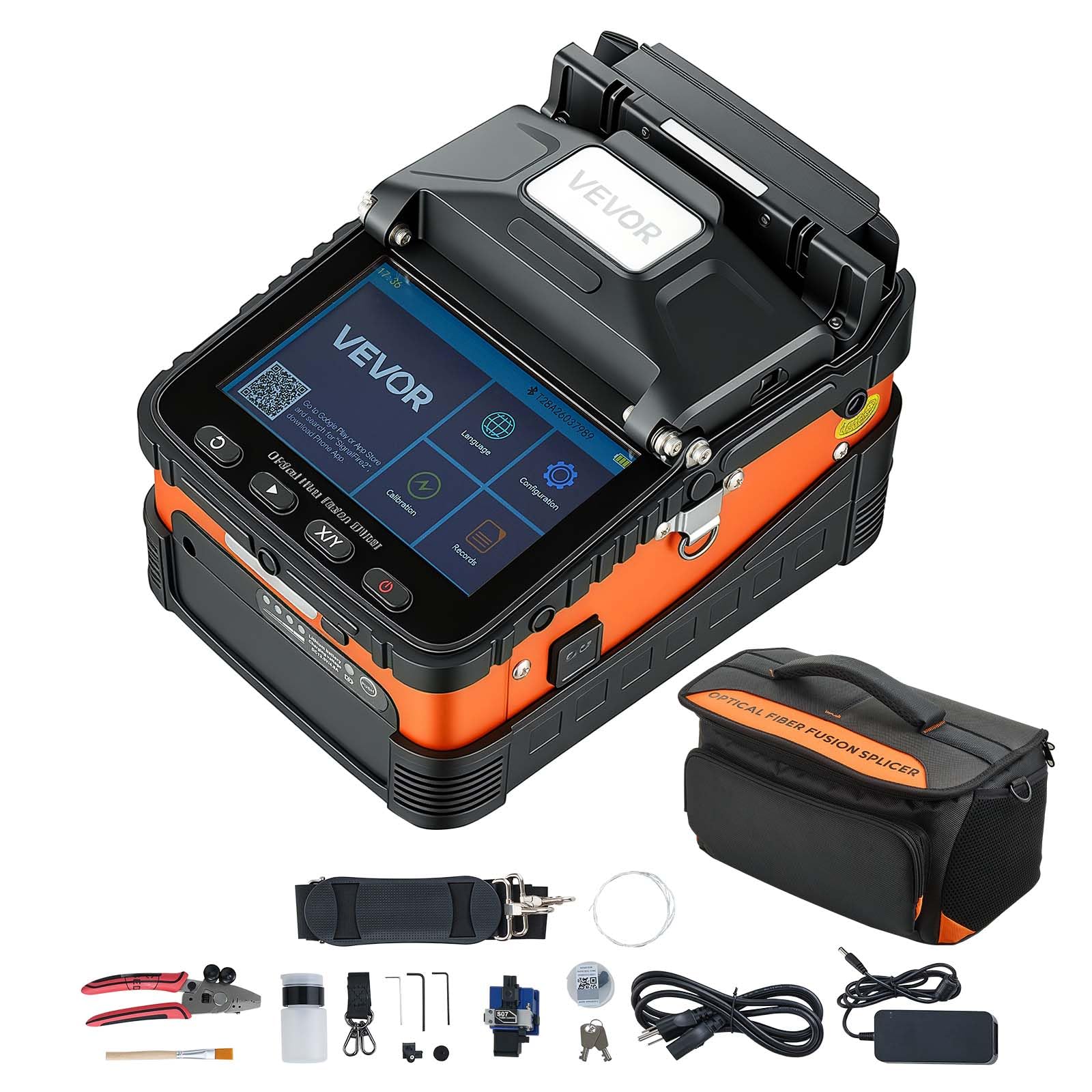 VEVOR Soudeuse Fibre Optique 6 Moteurs Épisseuse Fusion avec Épissage 8 s