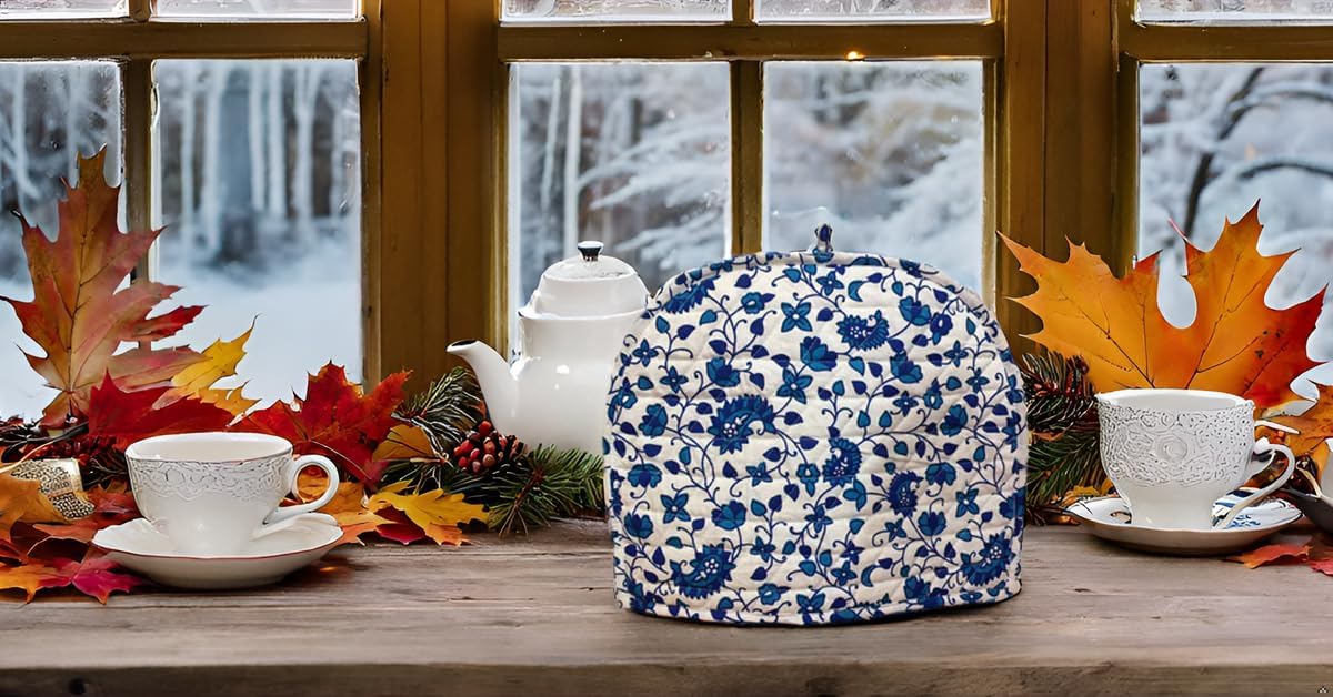 Turquoise Blue White Cotton Handmade Designs Tea Cozy Creative Tea Cosy Indian Mandala Tea Cozies Tea Pot Cover