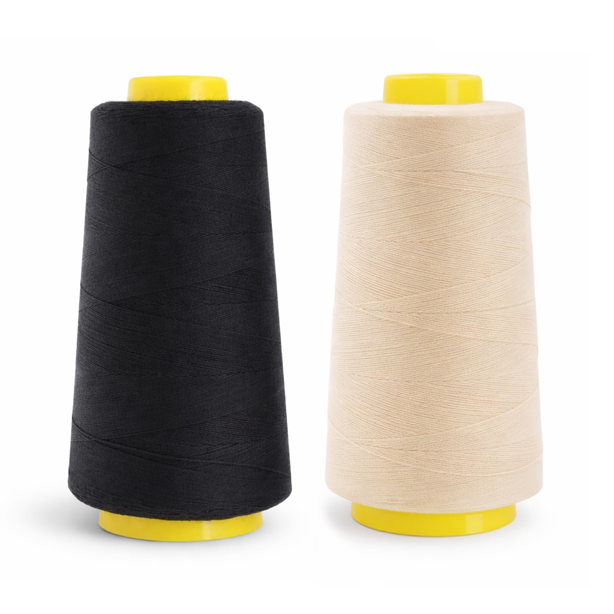 Mandala Crafts Black Cream Mercerized Cotton Thread for Sewing Quilting