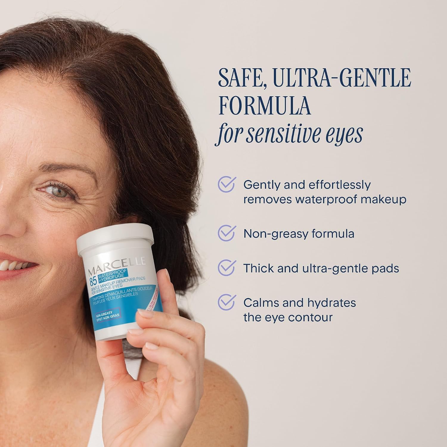 Amazon.com : Marcelle Gentle Eye Makeup Remover Pads for Sensitive