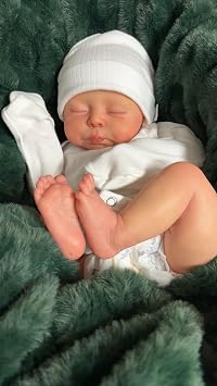 Pinky Reborn Realistic 19 Inch 48cm Reborn Baby Dolls Christopher Lifelike Newborn Baby Doll Soft Vinyl Cloth Body Silicone Doll with Clothes Birthday Gift for Kids Age 3+