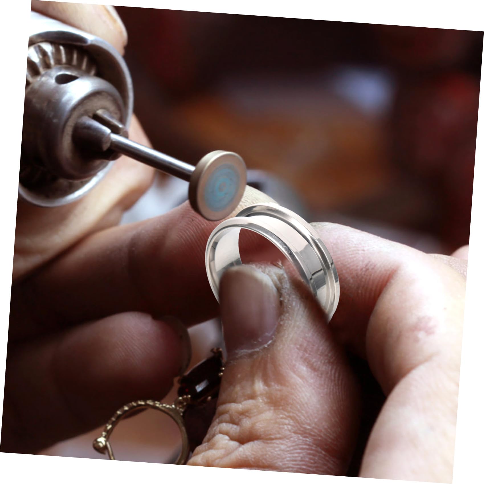 VILLCASE 40 Stk Geriffelter Ring Geriffelter Fingerring Edelstahl Ringmacher Fingerring Aus Stahl Kreisring Ringkernrohlinge Inlay Breitband-fingerringe Hypotenuse Dorn Rostfreier Stahl