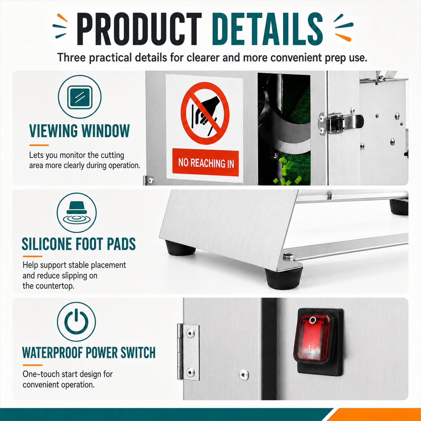 SHAHRYAR Commercial Vegetable Slicer 100 Kg/H Gastronomie 2000 RPM | 3-Kurvensichelmesser Für Zwiebeln, Kartoffeln, Track-Einzug Mit Schutzabdeckung Für Sicheres Tägliches Meal Prep