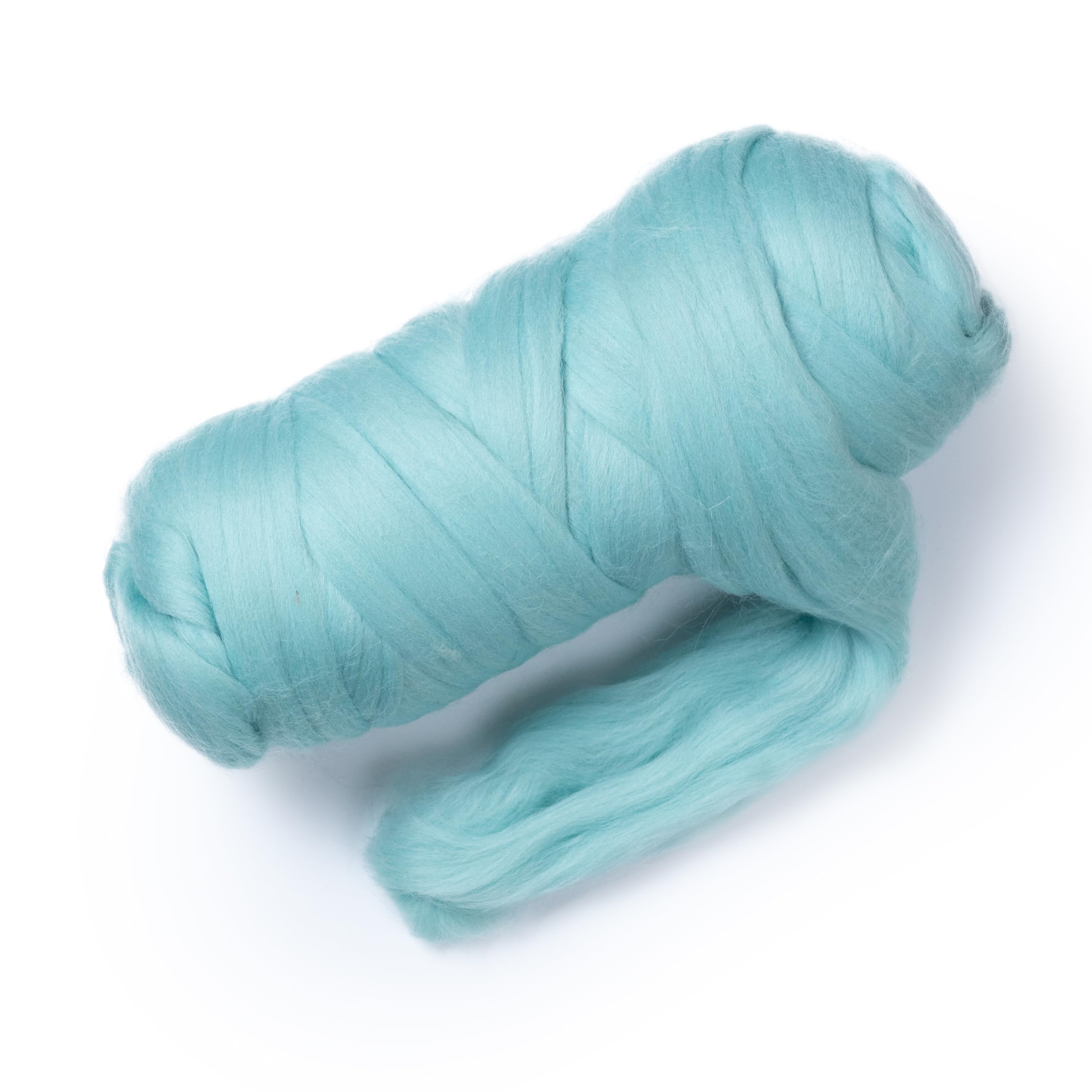 Colored Natural Wool roving, 1 lb. Best Wool for Needle Felting, Wet Felting, handcrafts and Spinning. (Acqua, 1 lb)