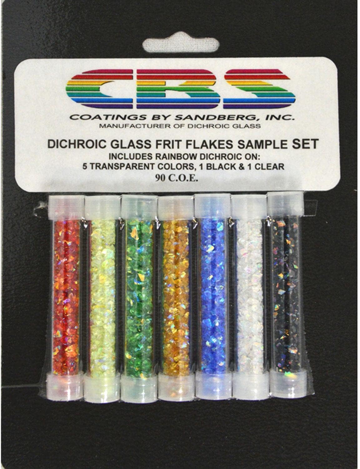 Delphi Glass CBS Colored Dichroic Frit Flakes Assortment - 90 Coe