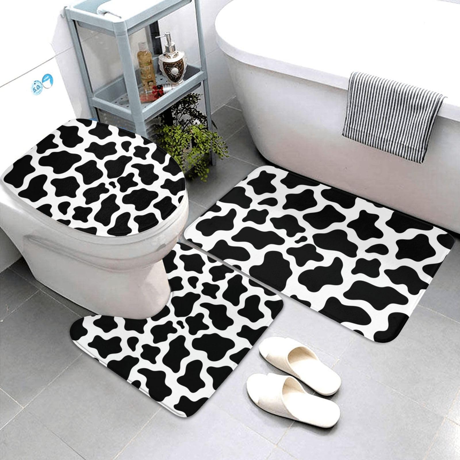 Tapis de salle de bain motif vache pour une décoration moderne
