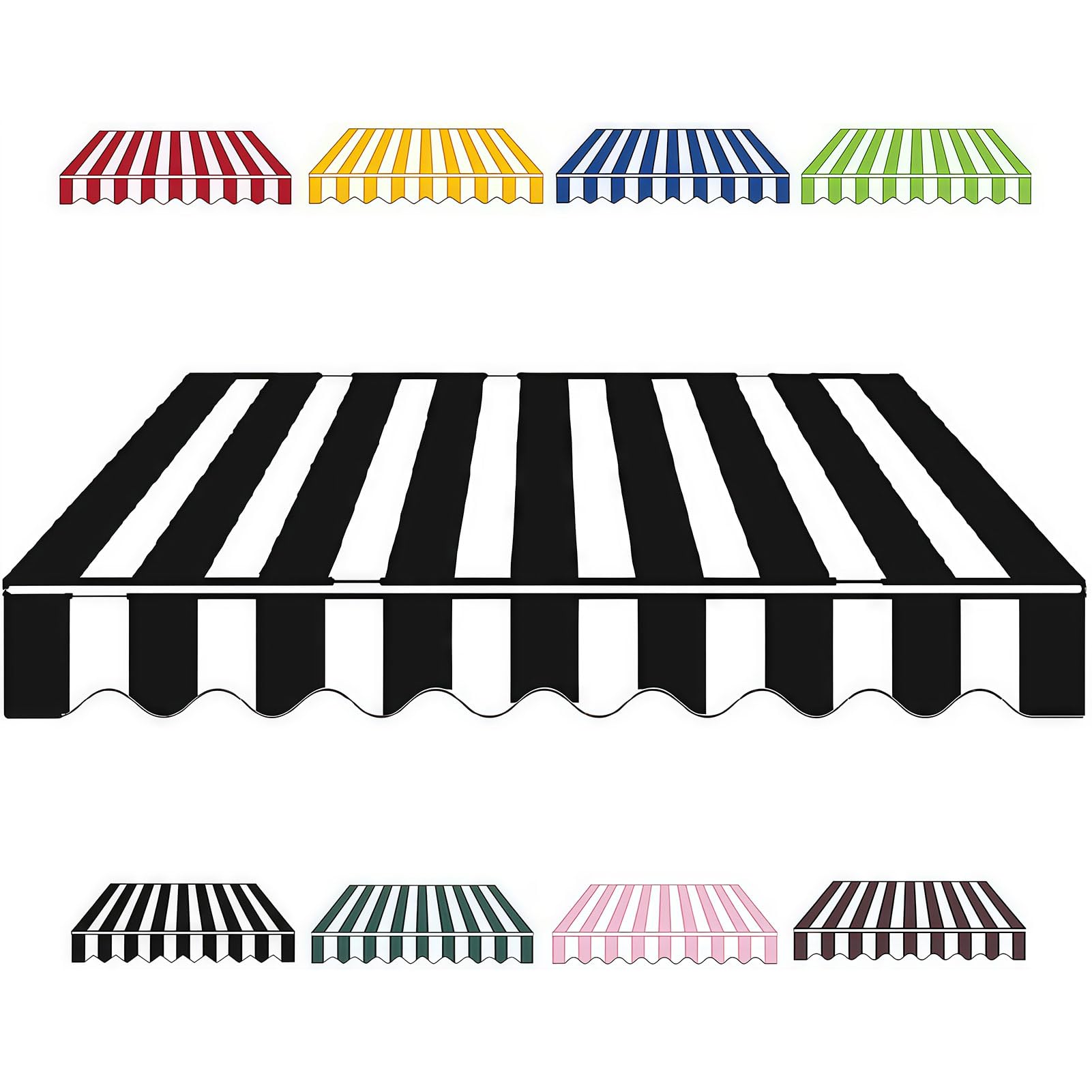 ZLSXAOASP Retractable Patio Awning, Outdoor Sun Shade Shelter with Crank Handle, Heavy Duty Aluminum Frame for Deck, Backyard, Garden, Balcony