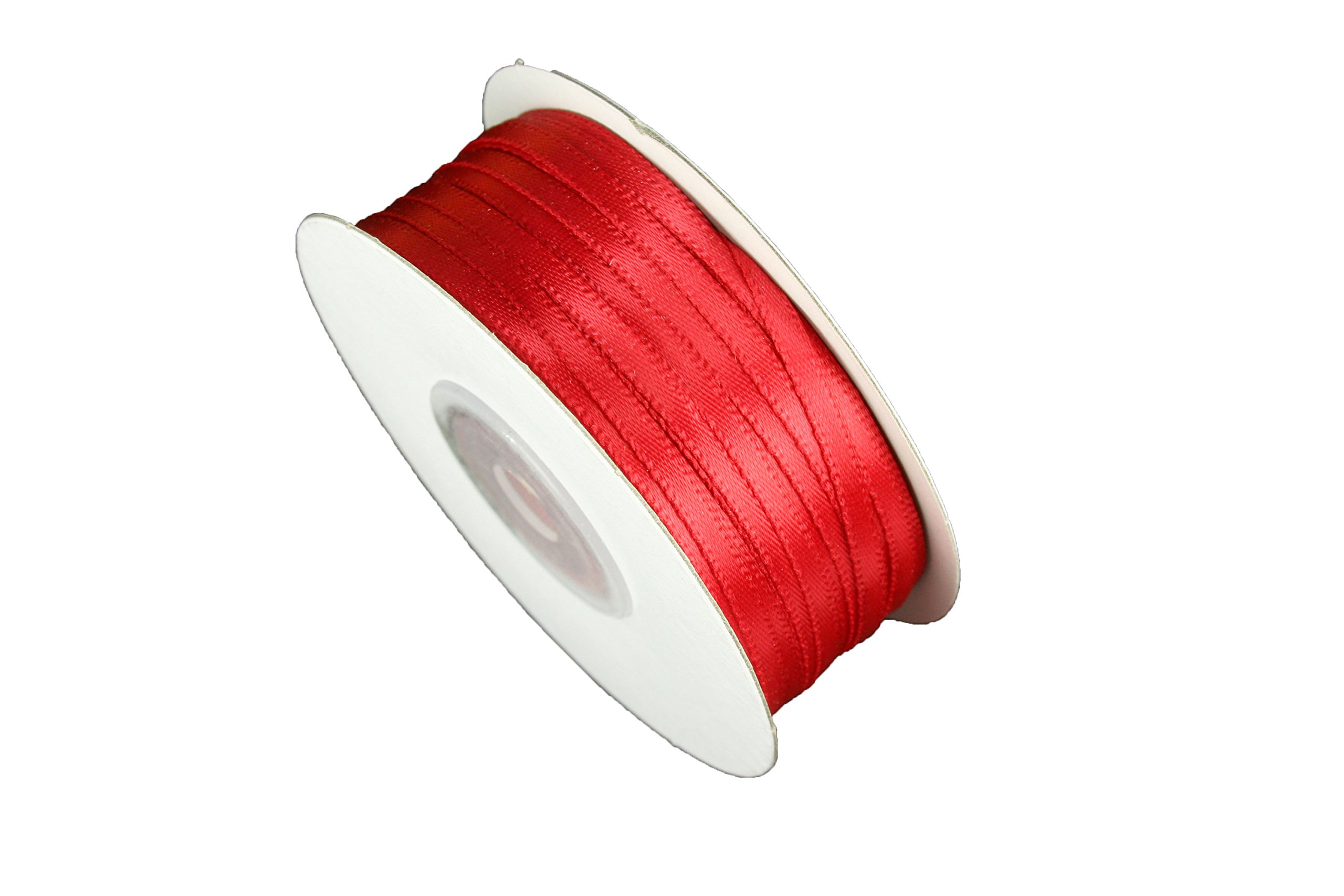 Dreampartycreation (Set Of 3 Rolls) 1/8" DOUBLE FACE Silky SATIN Ribbon 300 Yards Total BULK BUY!! (Red)